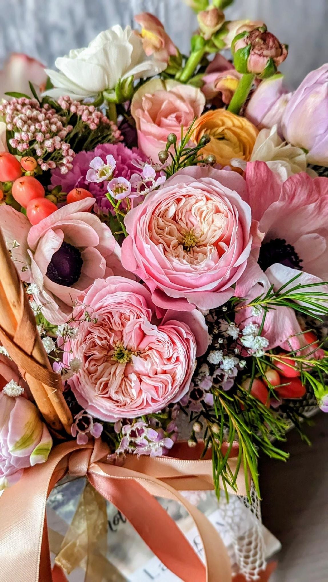 Spring flowers Anemones Tulips Ranunculus