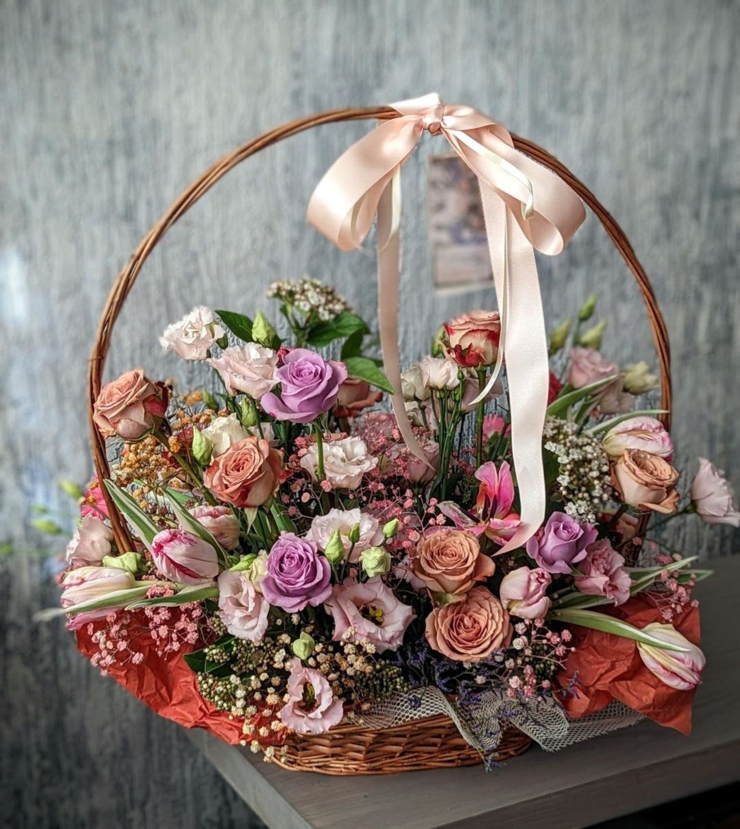 Spring Splendor Large Flower Basket
