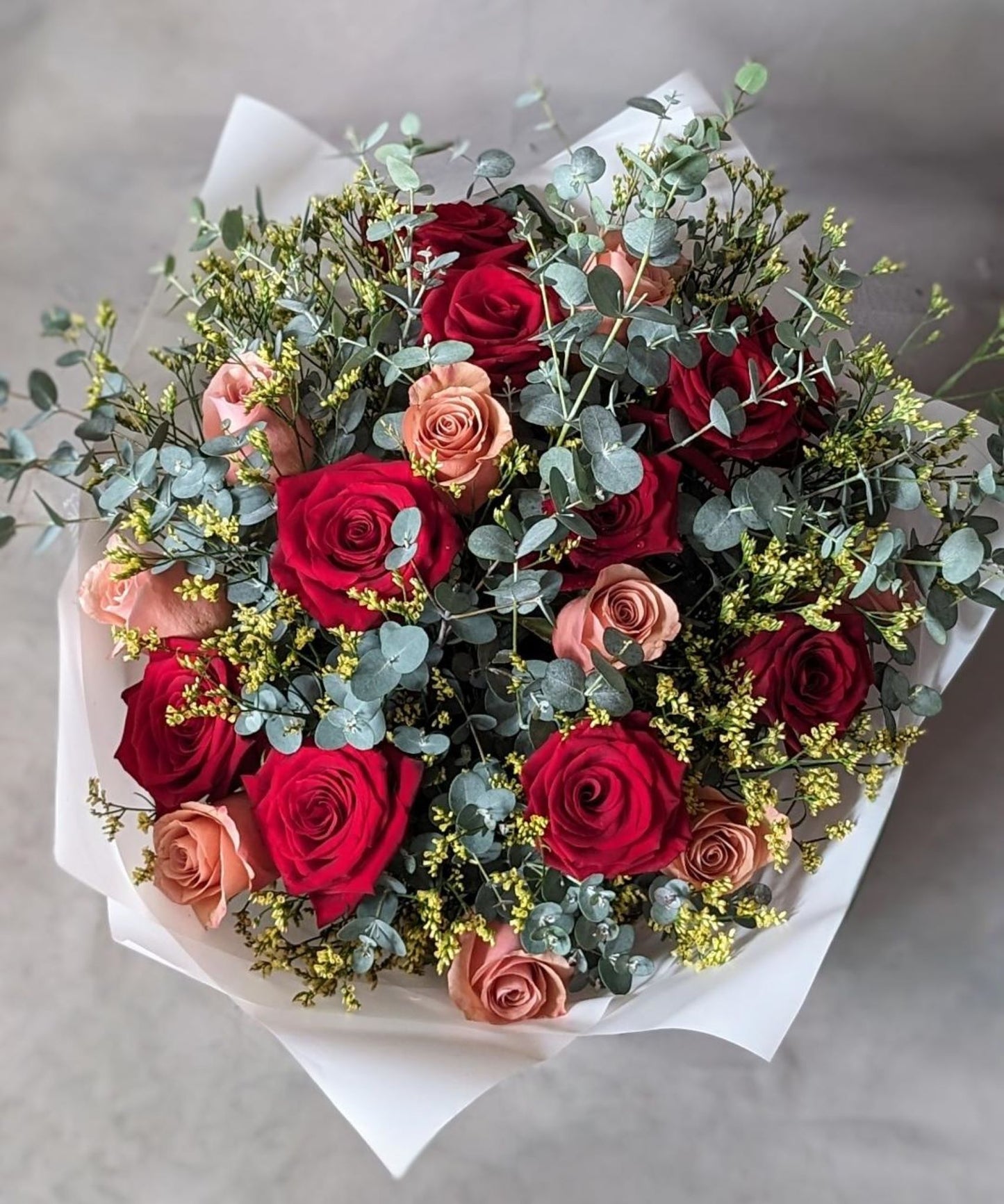 Crimson Caramel Elegance: A Luxurious Rose Symphony