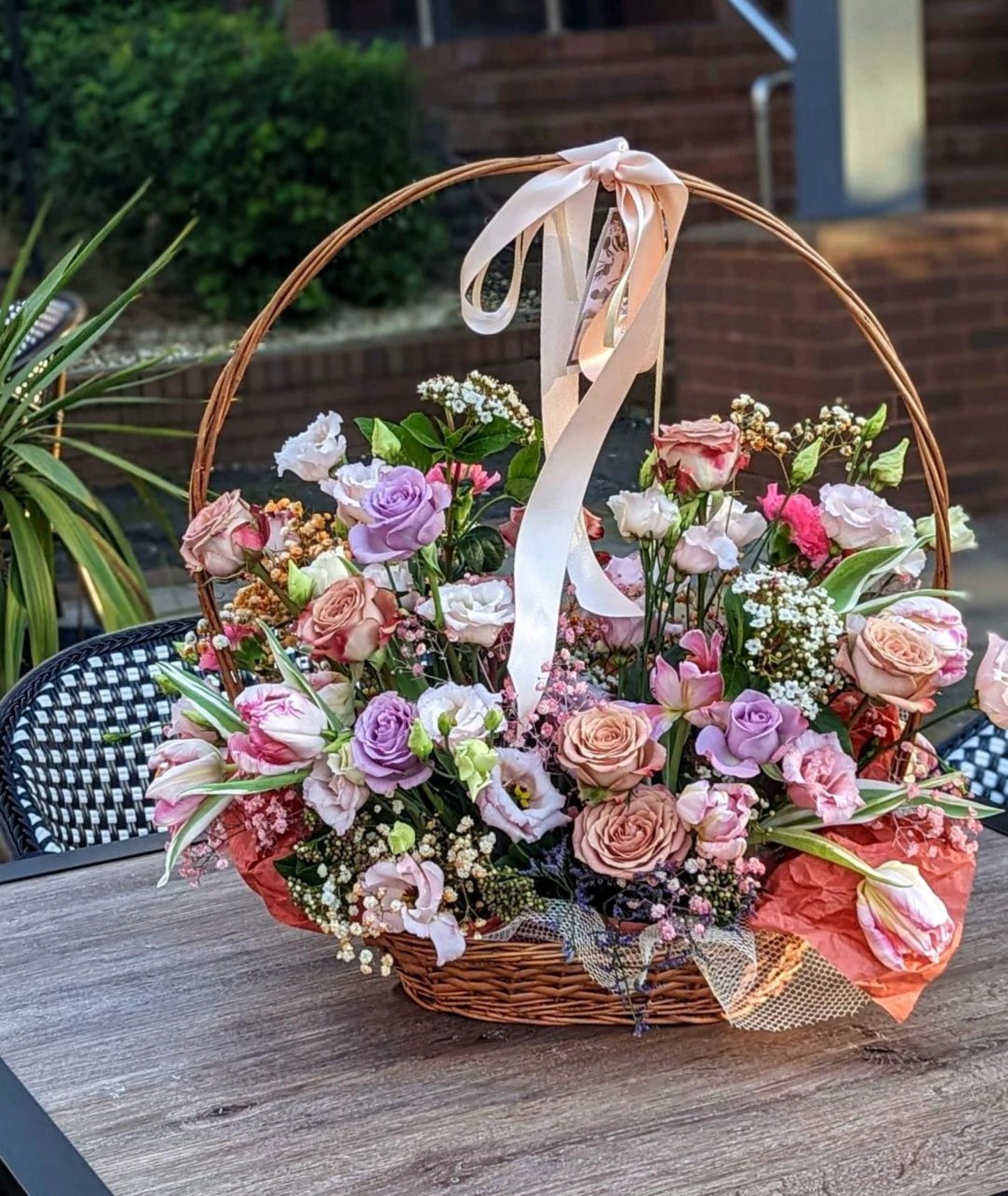 Spring Splendor Large Flower Basket
