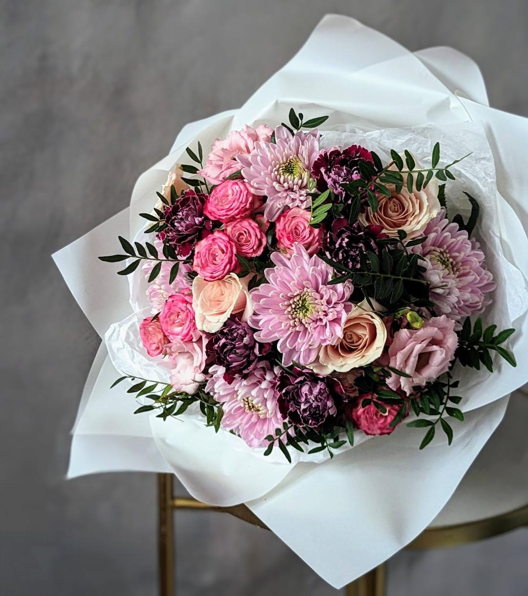 A Whimsical Symphony of Pink and Purple Blooms