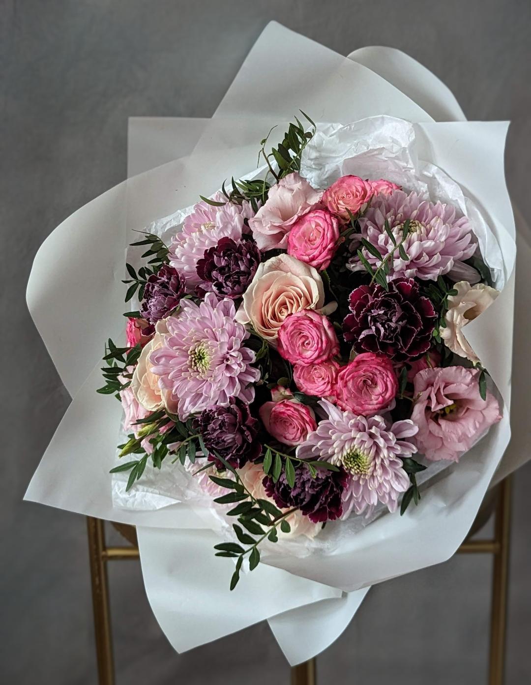 A Whimsical Symphony of Pink and Purple Blooms