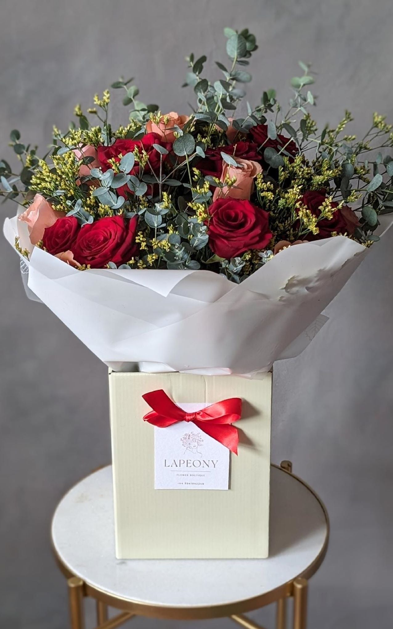 Crimson Caramel Elegance: A Luxurious Rose Symphony