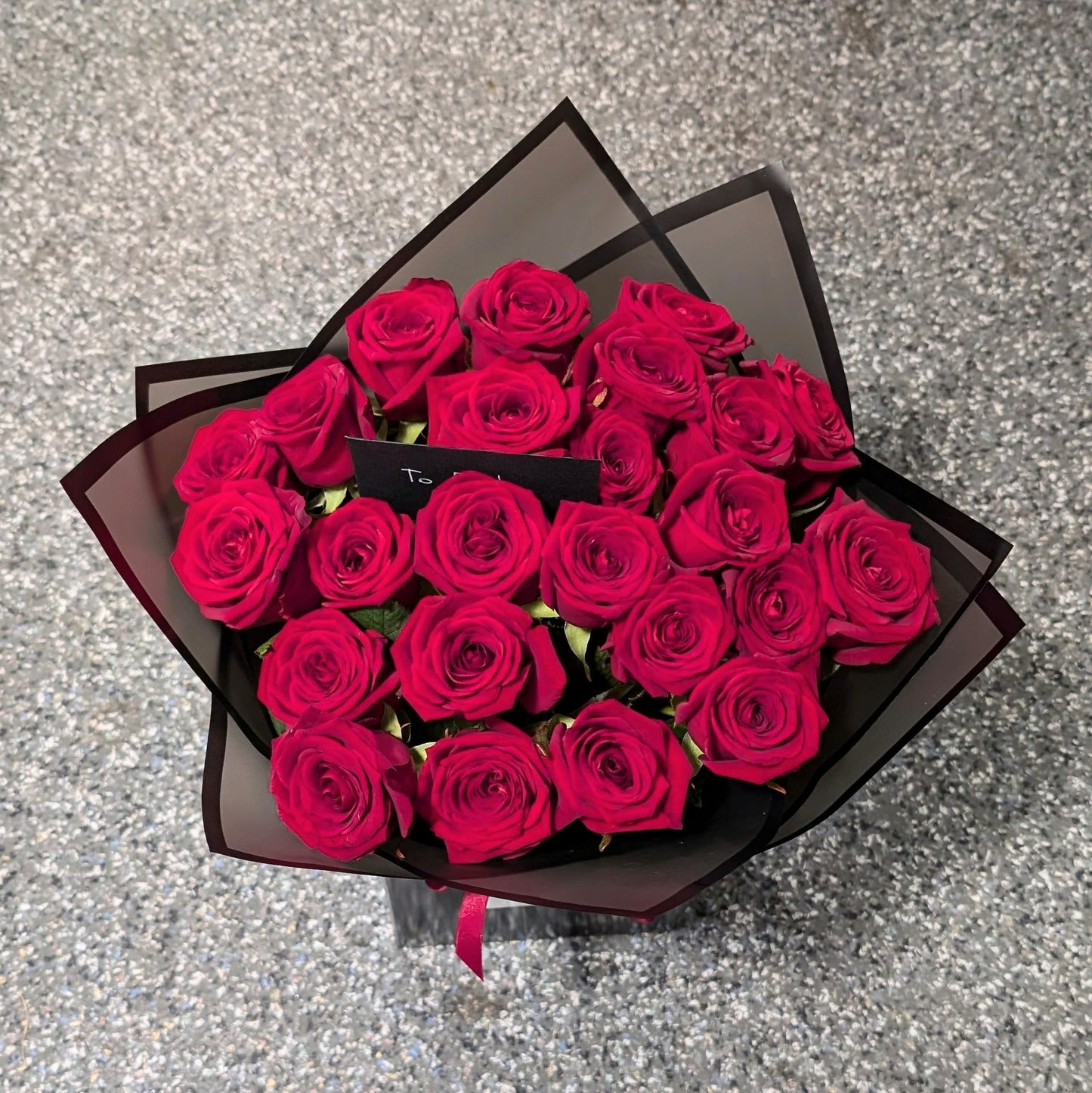 Premium Red Roses in Luxury Black Packaging